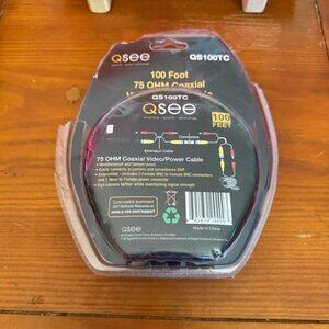 Q-See 100 Ft 75 Ohm Coaxial Video/Power Extension Cable For Analog Cameras